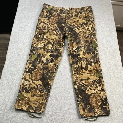 VINTAGE Mossy Oak Hunting Pants Mens 2XL Adjustable Forest Floor Camo Cargo - Image 1 of 4