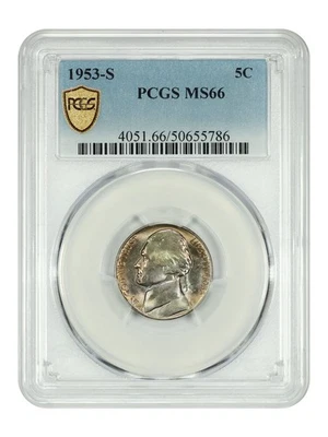 1953-S 5C PCGS MS66 - Jefferson Nickel - Image 1 of 4