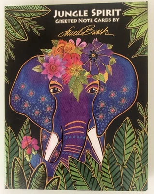 12 Leanin Tree Greeted Cards FULL COLOR, JUNGLE SPIRIT, Animals, Laurel Burch - Image 1 of 4