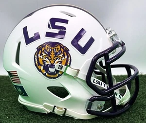 CUSTOM RIDDELL SPEED MINI FOOTBALL HELMET - LSU TIGERS - Picture 1 of 8