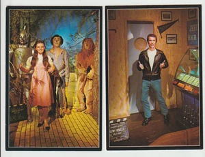 2 Movieland Wax Museum Postcards Wizard of Oz Dorothy Happy Days The Fonz - Picture 1 of 2