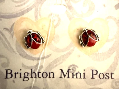 NWT BRIGHTON Lucky Ladybug 1/4" Red & Silver Pierced Post/Stud Earrings - Image 1 of 4