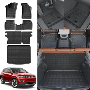 For 2017-2025 Jeep Compass Floor Mats Backrest Mats Trunk Mats Cargo Liners - Picture 1 of 38
