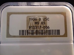 1936-D Washington Silver Quarter NGC MS65 - Picture 1 of 7