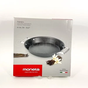 Moneta of Italy Paeilera 13.5IN Non-stick Skillet Casserole Roasting Pan Black - Picture 1 of 10