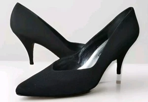Zapatos de tacón STUART WEITZMAN negro crepé W2345 talla 9,5 AA 3"  - Imagen 1 de 8