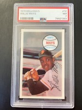 1970 Kelloggs Hall Of Famer Willie Mays PSA 7 NM.  Freshly Graded