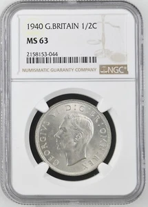 Great Britain - 1940 George VI Silver 1/2 Crown - NGC MS63 - Picture 1 of 2