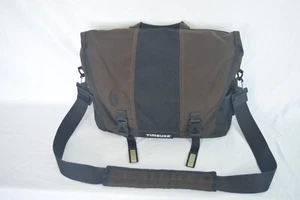 TIMBUK2 Messenger Bag Medium Brown Black School Travel Padded Laptop Sleeve - Picture 1 of 9