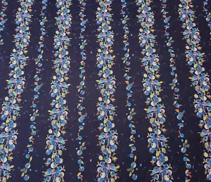 Bountiful Blueberries BTY P&B Textiles Blueberry Stripe on Navy Blue - Picture 1 of 3