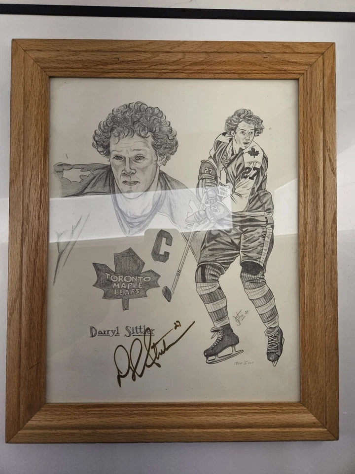 Darryl Sittler Enmarcado Firmado 43x35 - Hojas de Arce Toronto Foto 1 de 4