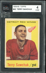Terry Sawchuk 1959-60 Topps #42 Détroit Red Wings KSA 4 VGE