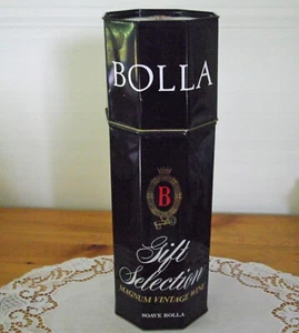 BOLLA Gift Selection MAGNUM Vintage Wine Black  14" Tin Canister w/Lid  ITALY ~ - Picture 1 of 18