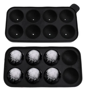 8 Hole Ice Maker Large Cube Round Tray Molds Whiskey Ball Cocktails Silicone Big - Picture 1 of 13