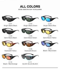 NEW Polarized Sunglasses Fit Over Glasses Anti Glare Eyewear Driving UV400 - Picture 1 of 22