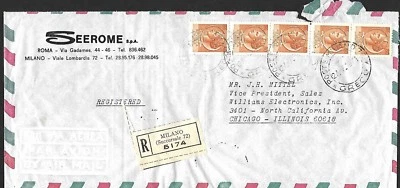 CAPA REGISTRADA ITÁLIA 1971 PARA CHICAGO #1 - Imagem 1 de 2