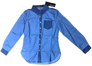 Allegra K Women's Contrast Color Long Sleeves Button Down Shirt, Small - Picture 1 of 3