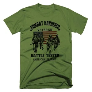 T-Shirt Militare Esercito Combattimento Veterano Battaglia Testata Patriota Americano Retro Tee - Foto 1 di 1