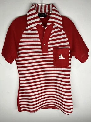 CAMISA VELERO MARINERO HIPPIE MI LORD FLORIDA YACHTE VINTAGE AÑOS 60 MOD ROJO BLANCO Foto 1 de 4
