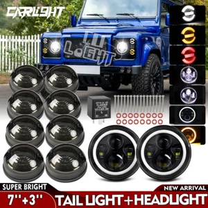 Full Smoked LED Light Upgrade Kit For Land Rover Defender 90 110 TD5 1990-2014 - Picture 1 of 21
