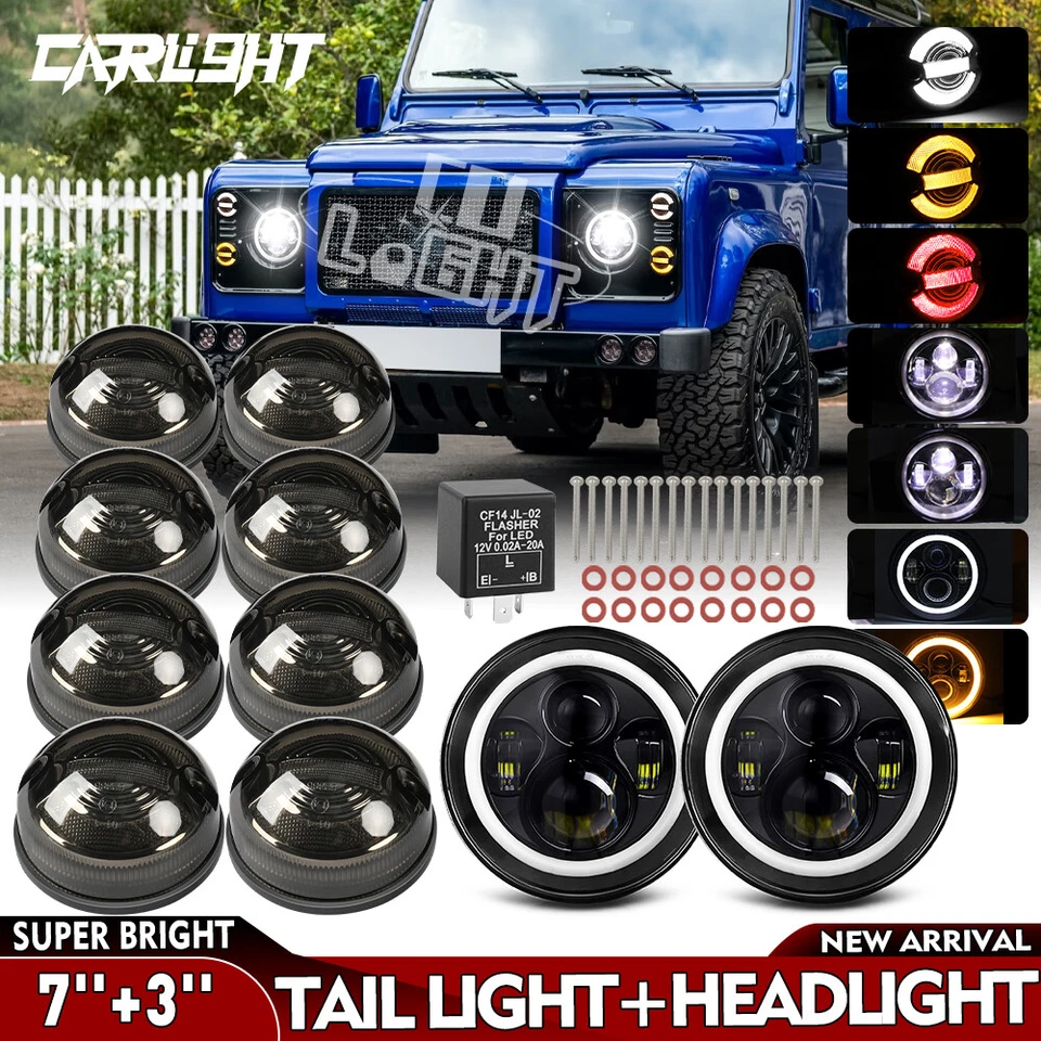 Full Smoked LED Light Upgrade Kit For Land Rover Defender 90 110 TD5 1990-2014 - Image 1 of 4