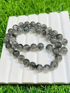 Natural Black Rutile Smooth Round Balls Beads, Fine AAA Quality Rutile Beads - Picture 1 of 3