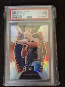"Stone Cold" Steve Austin 2022 Select WWE Silver Prizm #180 Graded PSA 9 - Picture 1 of 2