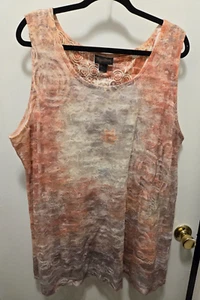 NWT - MAggie Barnes - 2X 22 / 24W - 2 Layer Tank - Orange / Green / Gray - Picture 1 of 5