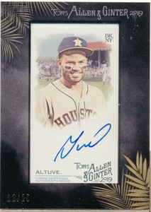 2019 Allen/Ginter Framed Mini Autographs Black Frame #MAJAL Jose Altuve /25