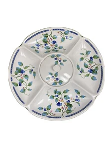 Vintage Divided Dish Veggies Dip Japan for Federated Department Stores Blueberry - Picture 1 of 6