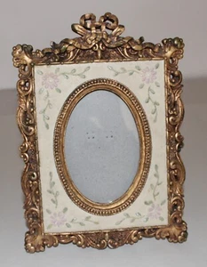 Vintage viktorianischer Stil Harz Bilderrahmen für 3-1/2" x 5" Foto/ovales Display - Bild 1 von 10