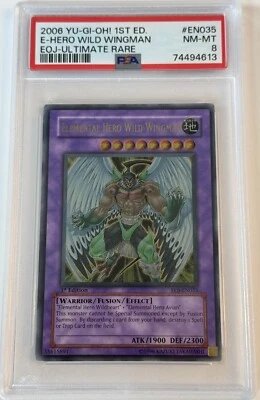 Elemental Hero Wild Wingman EOJ-EN035 1st Edition Ultimate Rare PSA 8 - Image 1 of 4