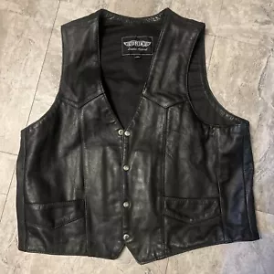Chaleco de cuero negro único. Talla 52 - Imagen 1 de 4