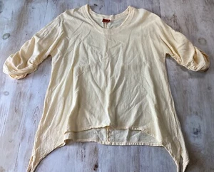 Top de pañuelo amarillo On My Gauze Lagenlook para mujer 2 100 % algodón manga 3/4 - Imagen 1 de 7