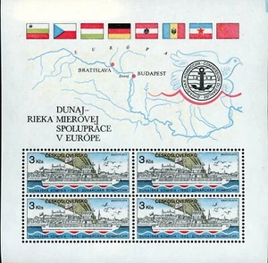 Czechoslovakia Stamp Sc#2424a - (1982) - S/Sheet of 4 - European Danube Comm... - Bild 1 von 1