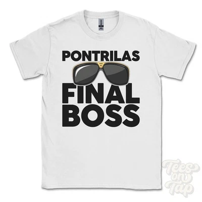 CAMISETA PONTRILAS FINAL BOSS Divertida Regalo Navidad Herefordshire Inglaterra Ibiza Parodia - Imagen 1 de 2