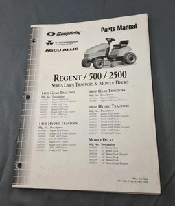 Regent/500/2500 Tractor & Mower Parts Manual - Simplicity, Massey, Agco Allis - Picture 1 of 5