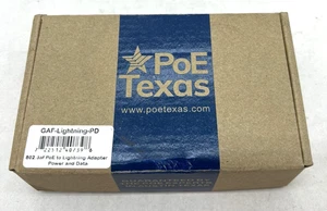 PoE Texas PoE Power and Data Ethernet Adapter Lightning GAF-Lightning-PD - Picture 1 of 6