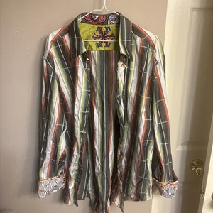 Robert Graham Men's 2XL Long Sleeve Button-Up Shirt. Multicolor Striped Pastel - Picture 1 of 8