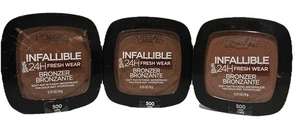 3 Pack L’Oreal Infallible 24hr fresh wear soft matte finish bronzer 500 dark - Picture 1 of 3