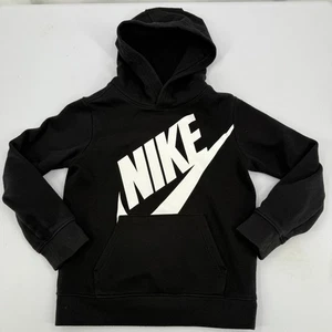 Nike Kinder 7 L schwarz Pullover Hoodie Sweatshirt großes Logo 6-7 Jahre Jungen Mädchen - Bild 1 von 7