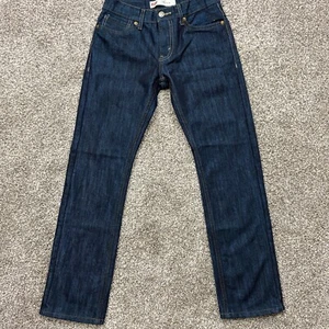 Levis jeans kids 28X 27.5 slim Straightleg dark wash stretch denim raw cowboy 14 - Picture 1 of 10