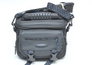 Borsa videocamera/fotocamera Samsonite nera/blu imbottita cinghia regolabile modello #817BK - Foto 1 di 10