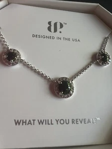 Bomb Party Necklace October 24 ‘She Found The One’ RBP8308 Black Fire Opal/Rhod - Picture 1 of 6