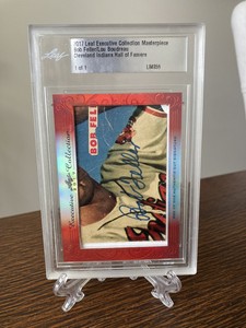 2017 Leaf ECM Bob Feller Lou Boudreau TRUE 1/1 Cut Auto INDIANS One Of One RARE