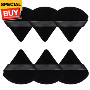 6 Pcs Powder Puff Face Soft Triangle Makeup Puff Velour Makeup Sponge Beauty Ble - Picture 1 of 6