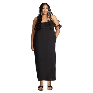 Sol Angeles hauchdünnes Maxikleid Schwarz Größe XL/XXL Neu mit Etikett - Bild 1 von 5