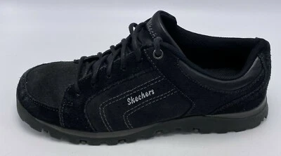 Zapatos Skechers Mujer 9 Gamuza Cuero Y2K Negro Puntera Cuadrada Con Cordones 48740 Oxford Foto 1 de 4