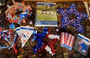 4th Of July Decorations HUGE LOT FREEDOM YARD SIGN 20" Wreaths Banners Napkins + - Picture 1 of 7