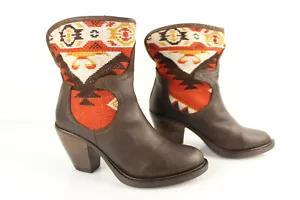 GOSH Footwear Botines Piel Marrón Y Textil Tonos Naranja T 36 Muy Buen Estado - Imagen 1 de 12